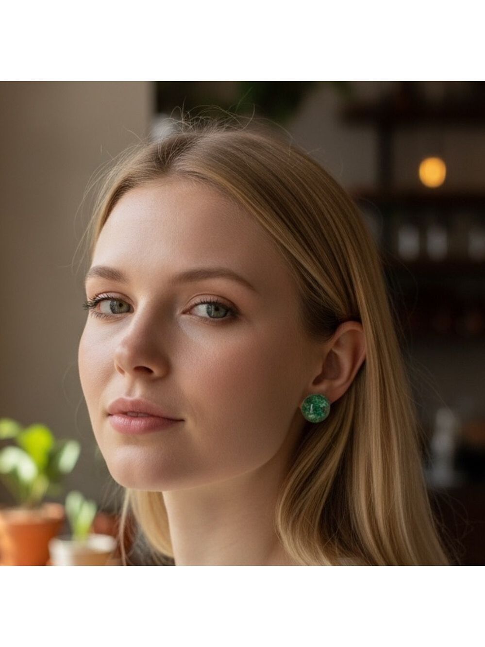 Festive Star Green Earrings
